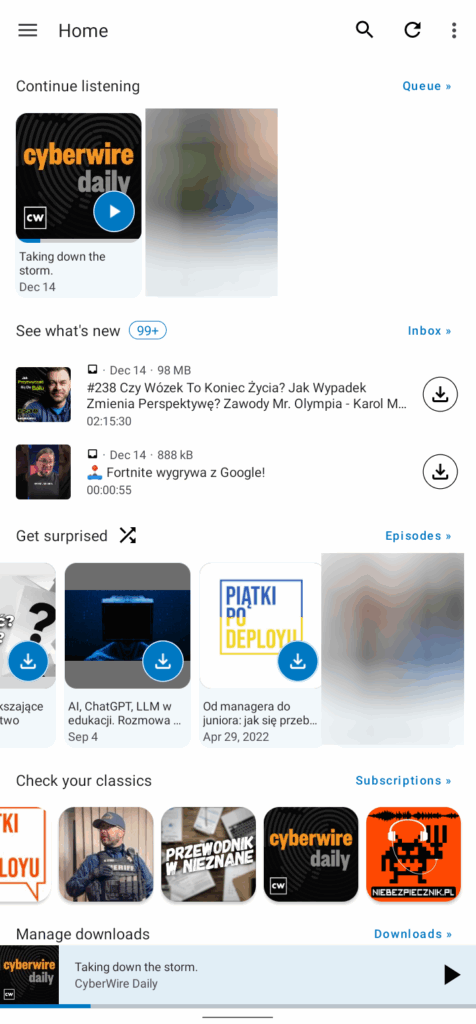 Zrzut ekranu AntennaPod