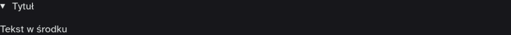 > Tytuł
Tekst w środku
