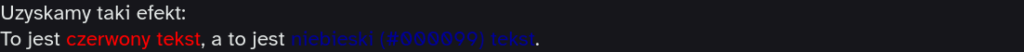 To jest czerwony tekst, a to jest niebieski tekst.